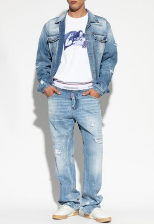 Dsquared2 Denim Jacket With vintage Effect, Mens, Blue