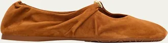 Loewe Pebble Suede Ballerina Flats