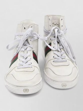 Gucci high top stretch sneakers web stripe