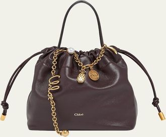 Chlo&eacute; Icons Mini Drawstring Shoulder Bag in Nappa Leather