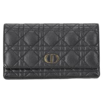 Dior Pre-owned Cannage Caro Belt Pouch with Chain - Dames - Pre-owned - Zwart - Maat: ONE Size Leer