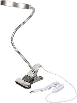 OEM L&aacute;mpara De Escritorio Led Flexible Con Lupa, 3 Modos De Color, 500 Lux, Ajustable Y Giratoria, Protecci&oacute;n Ocular, Con Clip