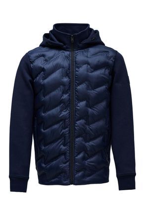 Salsa Steppjacke SALSA Salsa Jeans Steppjacke Zip-Thru Padded Jumper Hoodie, Herren, Gr. XL, blau, Obermaterial: 100% Nylon NY., Jacken Steppjacke