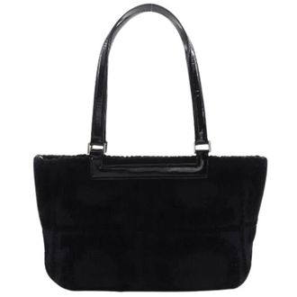 Ferragamo Pre-owned Gancini patent wool tote bag - Dames - Pre-owned - Zwart - Maat: ONE Size Wol