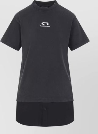 Balenciaga layered shirt dress short sleeve design