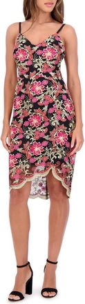 Siena My Balconia Embroidered Mesh Dress in Black Multi at Nordstrom Rack, Size 10
