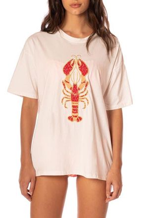 Maaji Azalea Lobster Cotton Cover-Up T-Shirt in Open White at Nordstrom, Size Medium