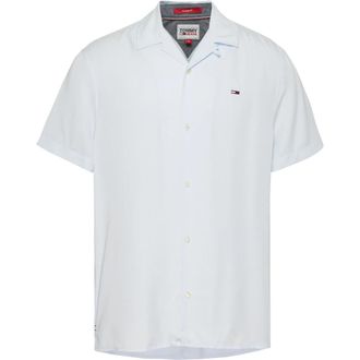 Tommy Jeans Short Sleeve Shirt - Heren - Korte mouwen Overhemden - Blauw - S - Overhemden
