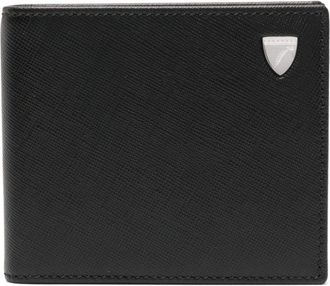 Aspinal of London logo-stamp saffiano leather wallet - men - Calf Leather - One Size - Black