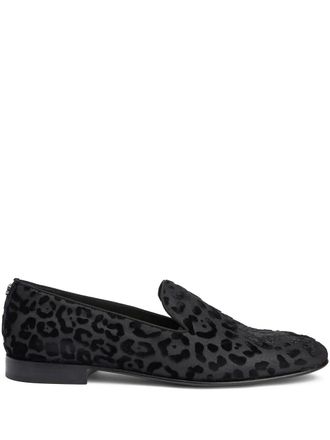 Roberto Cavalli Loafers met luipaardprint - Zwart