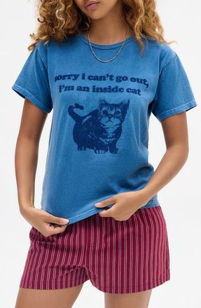 BDG Inside Cat Cotton Graphic T-Shirt in Blue at Nordstrom, Size X-Small