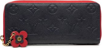 Louis Vuitton Marine Rouge Navy Leather Long Wallet (Bi-Fold) (Pre-Owned)