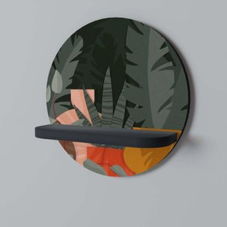 OEM Composici&oacute;n Tropical Estante Redondo Negro