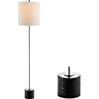 Jonathan Y Designs Levitt 60.5 Marble/Metal LED Floor Lamp, Black/Chrome at Nordstrom