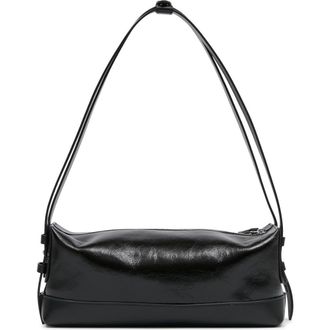 Maison Margiela Small Belt Leather Baguette Shoulder Bag in Black/Black at Nordstrom
