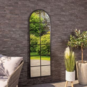 Charles Bentley Bern Arch Mirror in Black Weather Resistant