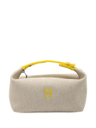 Herm&egrave;s 2021-2025 Small H Plume Bride A Brac Case vanity bag - women - Canvas - One Size - Grey
