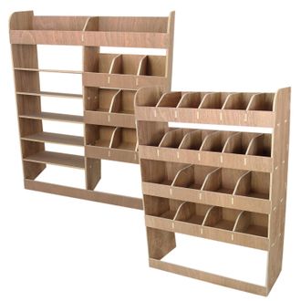 MonsterShop 2 Scaffali Per Furgone Opel Vivaro Swb L1 In Compensato Con 12 Staffe Per Muratori, Elettricisti, Falegnami E Idraulici - Monster Racking