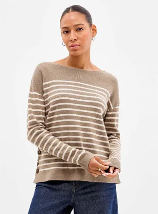 Contemporaine Womens Structured boat-neck sweater