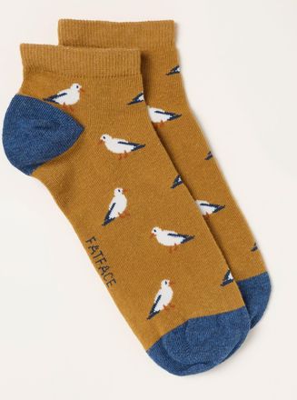 Fat Face FatFace Mustard Yellow Seagull Trainer Socks