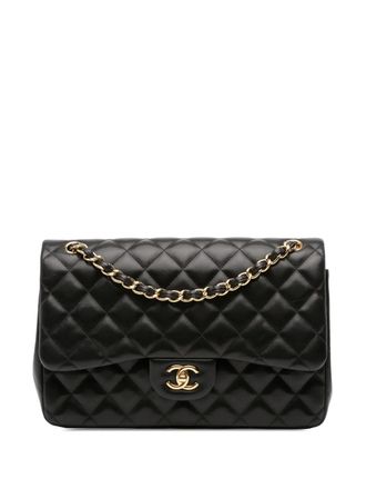 Chanel 2013-2014 Jumbo Classic Lambskin Double Flap shoulder bag - women - Lambskin - One Size - Black