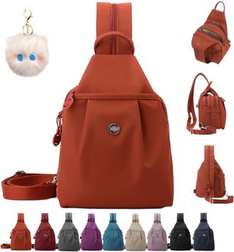 Generic Waterproof Oxford Large Capacity Convertible Shoulder Bag, Vovtva Bag, Street Lite Chic Versatile Travel Bag (Orange)