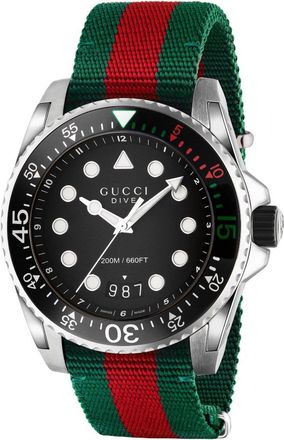 Gucci YA136209 Black Dial Mens Watch - Multicolour Stainless Steel - One Size