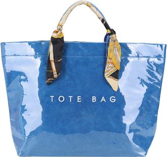 Generic PVC Tote Bag Shoulder Bag Top Handle Shopping Bag Hobo Bag for Women (Blue)