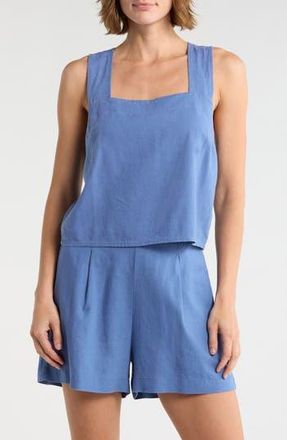 Madewell Irene Linen Blend Top in Delphinium Blue at Nordstrom Rack, Size 00