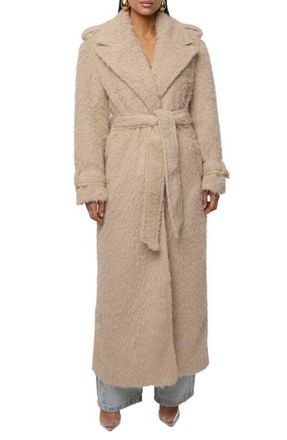 JLUXLABEL Warm Layers Faux Fur Coat in Beige at Nordstrom, Size X-Large