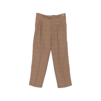 Dr&ocirc;le de Monsieur Check-pattern Pleated Trousers