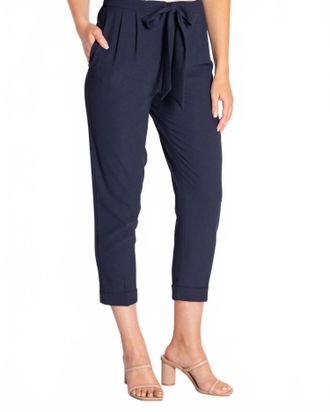 Camilyn Beth Drew Crepe Pants In Navy