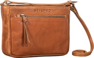 STILORD Lilia 2-in-1 Ladies Leather Shoulder Bag Vintage Handbag Genuine Leather Crossover Leisure Evening Clutch Women, Colour:texas - brown