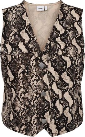 N&uuml;mph Grijze Morn Elegant Vest - Dames - Gillet - Grijs - S - Katoen - Kostuums