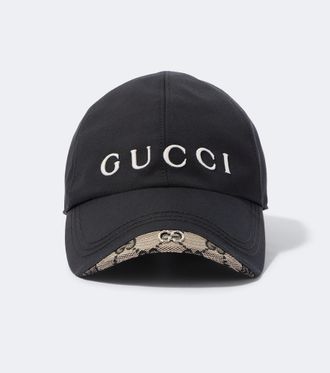 Gucci Logo cotton and silk baseball cap