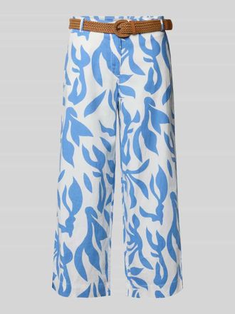 Christian Berg Culotte aus Leinen-Baumwoll-Mix mit G&uuml;rtel in Hellblau, Gr&ouml;&szlig;e 34