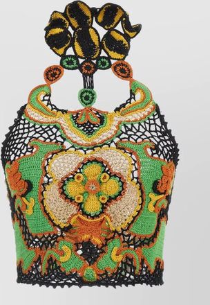 Etro halterneck sleeveless crochet knit top