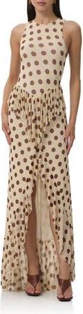 AFRM Bovina Sleeveless A-Line Dress in Gold Halo Dot at Nordstrom Rack, Size X-Small