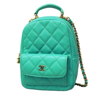 Chanel Blue Grained Calfskin Backpack (Pre-Owned)