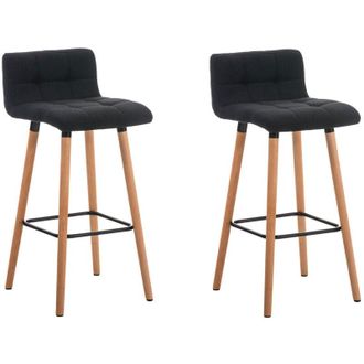 Clp Set 2 Sgabelli Bar LINCOLN in Tessuto natura grigio scuro