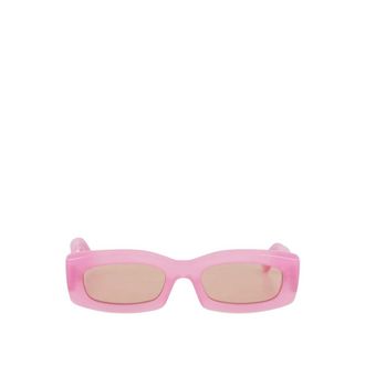 Retro Superfuture Sunglasses, female, Pink, 53 MM, Zaga Rectangular Sunglasses