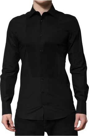 Dolce & Gabbana Zwart Goud Formeel Overhemd - Heren - Casual Overhemden - Zwart - M - Katoen - Overhemden