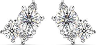 Pompeii3 G/VS 2.50Ct Diamond Studs Bouquet Earrings 14k Gold Lab Grown 11.5mm