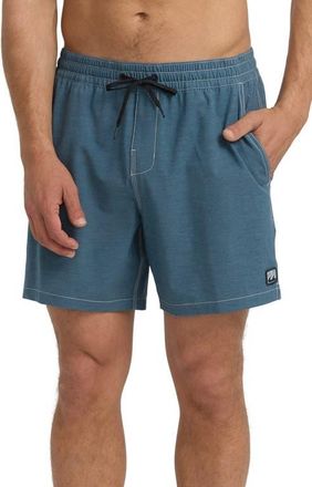Billabong Every Other Day Layback Swim Trunks in Rustic Blue at Nordstrom, Size Medium