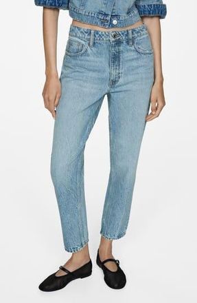 Mango Mom2000 High Waist Nonstretch Jeans in Medium Blue at Nordstrom Rack, Size 10