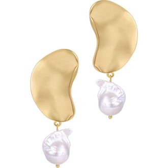 st. Moran Freshwater Pearl Drop Earrings in White at Nordstrom