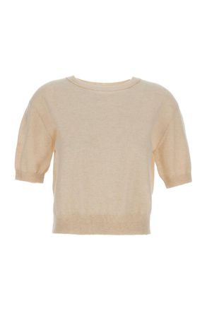 Lisa Yang Cropped Wool Sweater with Classic Crewneck and Ribbed Trim