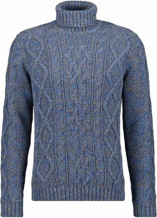 Ragman Rollkragenpullover RAGMAN, Herren, Gr. 54, blau (blau, 174), 100% Baumwolle, ohne Ausschnitt, Pullover Rollkragenpullover