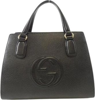 Gucci Pre-owned Handbags, female, Black, Size: ONE SIZE Pre-owned Soho Leather Handbag