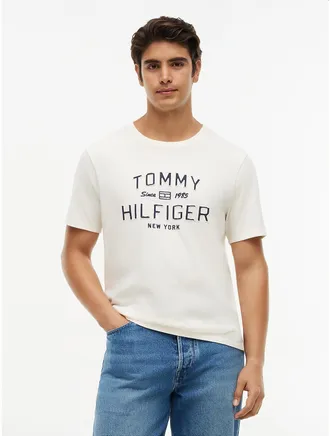 Tommy Hilfiger Mens Hilfiger 1985 Logo T-Shirt - Rich Cream - XXL